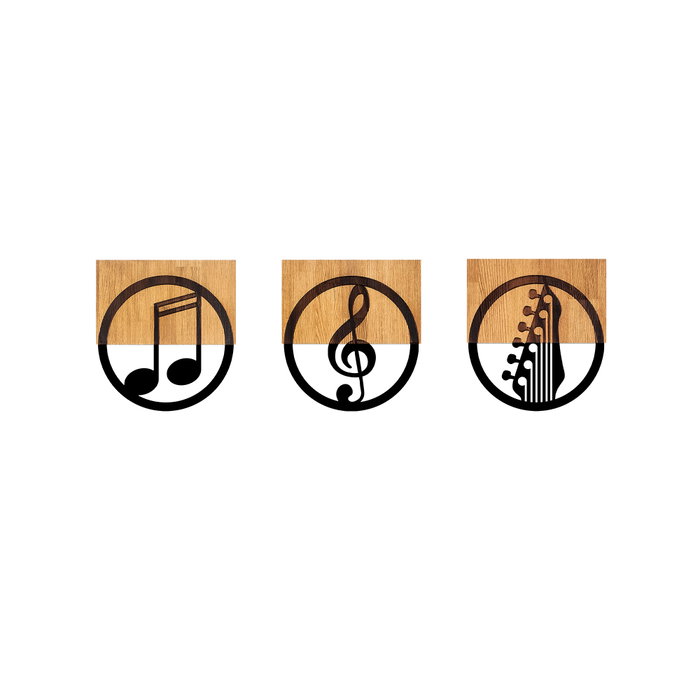 Wallity Just Music - 334 Accesorio Decorativo de Pared Negro y Nogal Wallity Just Music - 334 Accesorio Decorativo de Pared Negro y Nogal